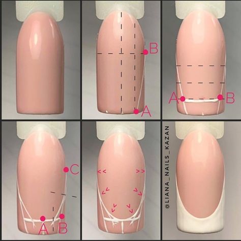 French Tip Step By Step, French Manicure Diy, Beginner Nail Designs, Nail Tech School, Business Nails, Acrylic Nails At Home, Nail Drawing, Nail Techniques, Diy Acrylic Nails