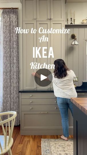 Ikea Hutch Kitchen, Free Standing Kitchen Cabinets Ikea, Ikea Litchen, Make Ikea Cabinets Look Custom, Diy Custom Kitchen Cabinets, Ikea Kitchen Cabinet Colors, Ikea Appliance Garage Hack, Diy Kitchens Uk, Ikea Enkoping