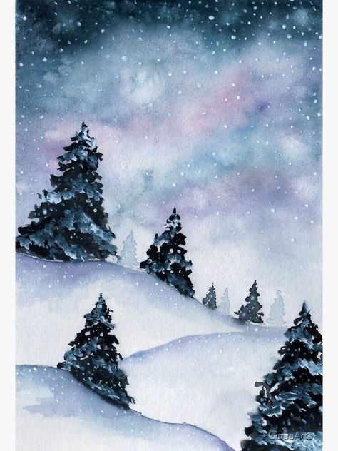 "Winterlandschaft" Fotodruck von GinaaArts | Redbubble. #artwork #art #ai #artificialintelligence #birds #painting #landscapepainting #artist #colors #photography #drawing #artwork #sketch #neuralnetwork #scenery #art Winter Landscape Watercolor, Colors Photography, Beautiful Landscape Paintings, Scenery Art, Photography Drawing, Paint Nite, Winter Watercolor, Landscape Watercolor, Winter Painting