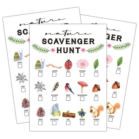 PRICES MAY VARY. 【What Will You Get?】You will receive 30 pieces nature theme scavenger hunt game cards, sufficient quantity and nice to meet your nature party game demands. Each card mesures 5 x 7 inches. 【High Quality Game Cards】This treasure hunt game card is made of high quality cardstock, not easy to be torn and damaged, can be stored easily and reused for a long period. 【Exquisite Design 】The scavenger hunt game cards game cards are printed with a variety of exquisite and cute patterns, inc Nature Scavenger Hunt For Kids, Camping Party Games, Bookworm Party, Woodland Camping, Nature Scavenger Hunt, Treasure Hunt Games, Outdoor Party Games, Nature Symbols, Nature Party