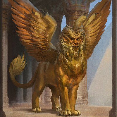 Androsphinx - Monstrosity -- DnD Monsters #DungeonCrawling #DnD #Monsters #Mythology #Monstrosities #Androsphinx #Sphinx #Inspiration #Magic #Fantasy #JRusso Divine Creatures, The Sphinx, T Shirt 3d, Ancient Persia, Arte Alien, Legends And Myths, Mythical Creature, A Sheep, Lion Art