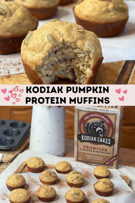 Indulge guilt-free with our Kodiak Cakes Pumpkin Protein Muffin recipe! 🎃💪 Packed with wholesome ingredients and autumn spice, these protein-packed treats are perfect for breakfast or a post-workout snack. Get the recipe now! #HealthyEating #PumpkinMuffins #ProteinPower" Pumpkin Kodiak, Kodiak Pumpkin, Lunch Grocery List, Protein Muffin Recipe, Easy Mini Cake, Lemon Strawberry Cake, Party Snack Recipes, Breakfast Mexican, Zero Point Foods