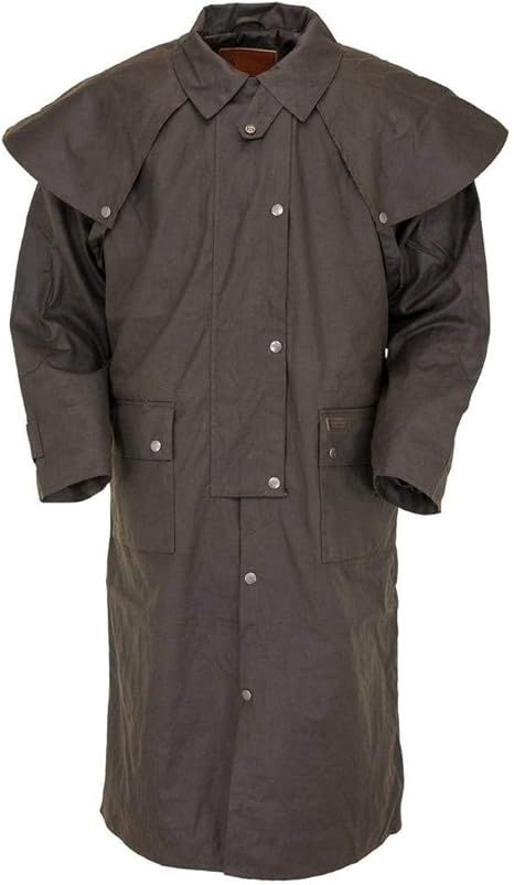 Amazon.com: Outback Trading Company Unisex 2042 Low Rider Waterproof Breathable Full-Length Oilskin Duster Coat : Clothing, Shoes & Jewelry Oilskin Duster, Style Tomboy, Rain Slicker, Detachable Cape, Style Gentleman, Leg Straps, Men's Street Style, Men's Activewear, Waterproof Coat