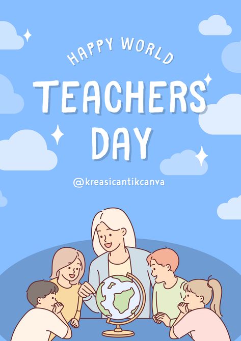 👉CLICK THE LINK TO EDIT!💻✨   Celebrate Teacher's Day in style with our vibrant poster design template! Show your appreciation for educators everywhere with this eye-catching design. Customize it with heartfelt messages, memorable quotes, or images that capture the spirit of teaching. Let's honor the dedication and hard work of teachers who shape minds and inspire futures. #TeachersDay #CanvaDesign #PosterTemplate  👣 Follow us too! 🌟 @kreasicantikcanva Poster For Teacher Appreciation, Happy Teacher Day Poster, Happy Teachers Day Happy Teachers Day Poster, Happy Teacher's Day Poster Design, Teacher Day Poster Design, World Teachers Day Poster, Teachers Day Poster Design, Happy Teachers Day Poster, Teachers Day Illustration