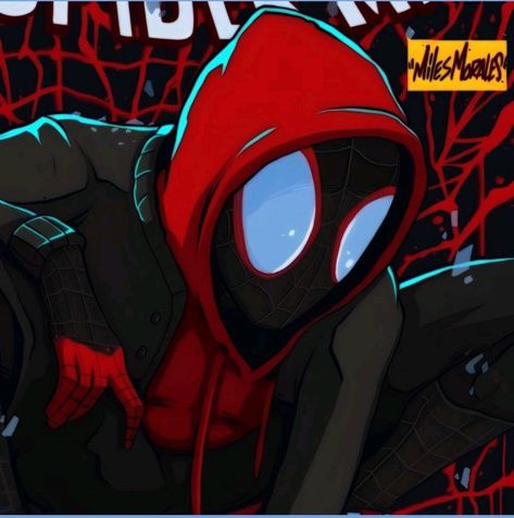 The Spider, Miles Morales, Spiderman, Red, Black