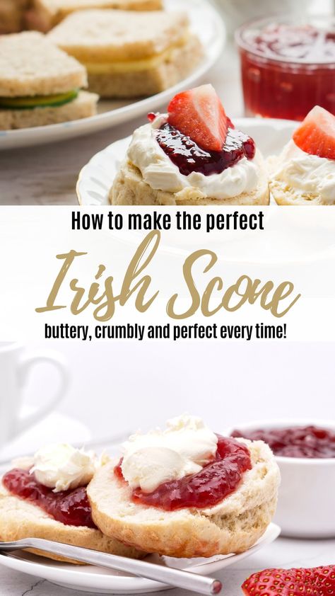 How to make Irish scones: step by step recipe (no buttermilk version) - Mama Loves Ireland Irish Scones Recipe Ireland, Old Irish Recipes, Irish Meals, Sweet Scones Recipe, Irish Scones Recipe, Irish Scones, Irish Recipes Authentic, Scone Recipes, Scones Recipe Easy