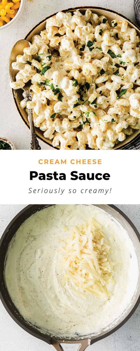 Easy Cream Cheese Pasta, Basic Pasta Sauce, Cream Cheese Pasta Sauce, Cheesy Pasta Sauce, Cheese Pasta Sauce, Mac And Cheese Sauce, Cheesy Pasta Recipes, Cream Cheese Pasta, Cheese Pasta Recipes