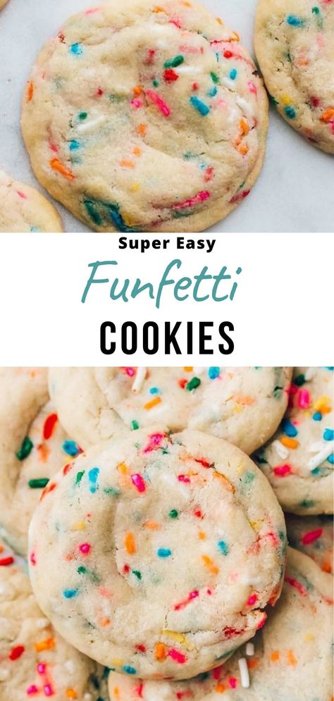 Lemon And Strawberry, Cookie Recipes For Kids, Mini Sweets, Baking Recipes For Kids, Funfetti Cookies, Kids Baking, Chewy Sugar Cookies, Kids Cooking, Fun Baking