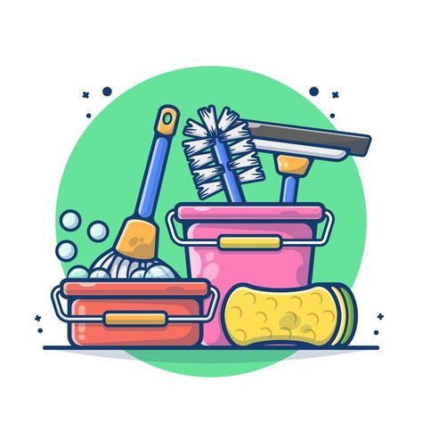 Cleaning products isolated on white | Premium Vector #Freepik #vector Cleaning Logo Business, Cleaning Cartoon, Vintage Hairdresser, Cleaning Flyers, Cleaning Icons, College Poster, Cartoon House, Cleaning Logo, House Cleaning Services