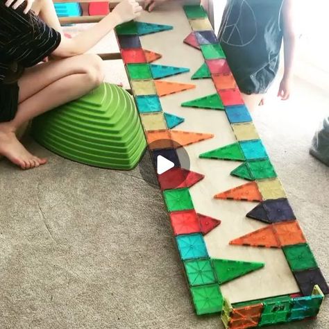 MAGNA-TILES® | Magnetic Tiles | Making a Magna-Tiles® marble run is a great way to keep little ones (and adults) busy. Explore basic laws of physics as well as what hap... | Instagram Magnetic Tile Marble Run, Wooden Ramp, Magna Tiles, Laws Of Physics, Tiles Marble, Magnetic Tiles, Marble Run, Montessori Toddler, Manhattan Toy