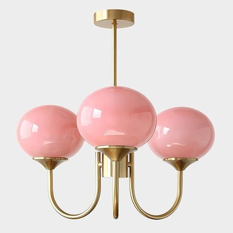 Flyrose 3-Light Mid Century Modern Sputnik Chandelier Farmhouse Gold Globe Pendant Lights Kitchen Island Pink Glass Ceiling Light Vintage Industrial Chandelier Light Fixture for Dining Room - Amazon.com Large Globe Pendant Light, Sputnik Light Fixture, Room Amazon, Glass Ball Pendant Lighting, Mid Century Modern Chandelier, Nordic Vintage, Nordic Pendant Light, Gold Globe, Brass Light Fixture