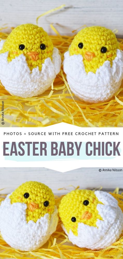 Easter Amigurumi, Easter Crochet Patterns Free, Crochet Easter Basket, Crochet Easter, Crochet Chicken, Easter Crochet Patterns, Crochet Bunny Pattern, Easter Baby, Pola Amigurumi