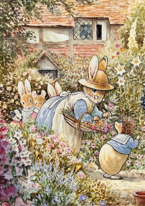 Foxwood Tales Nostalgic Greetings Cards * The Porch Fairies Beatrix Potter Garden Illustration, Beatrix Potter Aesthetic, Brian Patterson, Beatrix Potter Garden, Brian Paterson, Storybook Art Illustrations, Beatrix Potter Art, Foxwood Tales, Beatrix Potter Illustrations