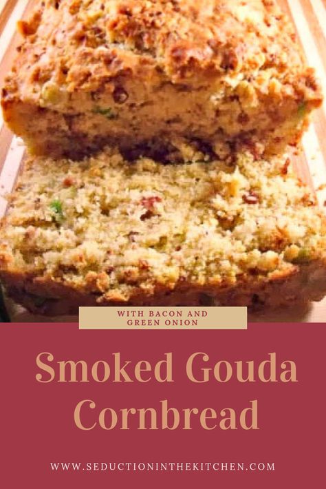 Food With Bacon, Cornbread With Cheese, Cornbread With Bacon, Savory Cornbread Recipe, Gouda Recipe, Savory Cornbread, Easy Cornbread, Easy Cornbread Recipe, Best Cornbread Recipe