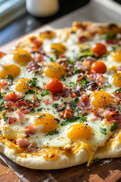 Grand Slam Breakfast, Crescent Dough Sheet, Breakfast Pizza Recipe, Scrambled Eggs Recipe, Bacon And Cheese, Ultimate Breakfast, Family Breakfast, Crescent Dough, Sausage Gravy