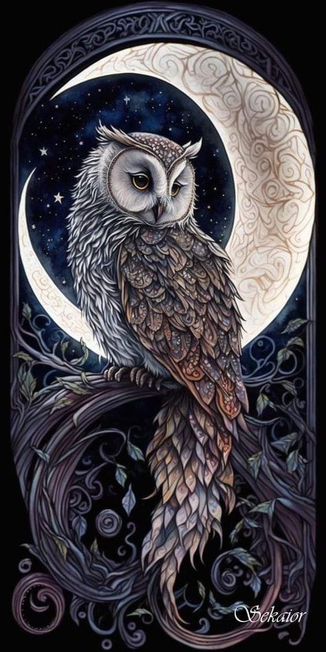 Dark Owl Art, Owl Wallpaper Dark, Owl Wallpaper Iphone, Fantasy Owl, Owl Background, Owl Tattoo Drawings, Awesome Owls, Cute Owls Wallpaper, Owl Moon