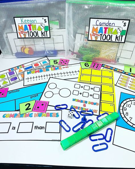 How To Use A Math Tool Kit Math Boxes Kindergarten, Math Kits Kindergarten, Math Tool Kit, Stem Notebook, Math Tool Kit Kindergarten, Math Tool Box First Grade, Kindergarten Math Tool Kit Student, Math Manipulative Tool Kit, 120 Chart