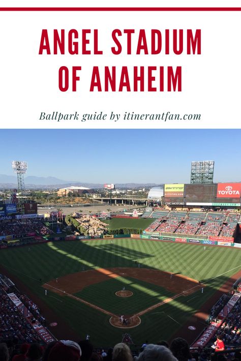 The Big A is one of the majors' oldest ballparks but still one of the best places to watch a game. It combines the vibe of nearby Disneyland with the charm of many old-time ballparks.  #angels #angelsbaseball #halos #thehaloway #lightupthehalo #anaheim #thebiga #mlb #baseball #sportstravel #sportstourism Angel Stadium, California Trip, Angels Baseball, Sports Stadium, Los Angeles Angels, Baseball Game, Sports Travel, California Travel, Anaheim