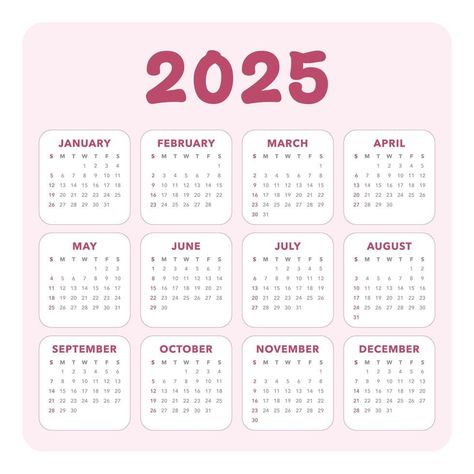 Preppy Calendar, Pink Template, Pink Calendar, Calendar Minimalist, Diy Calendar, Bath And Body Works Perfume, Girly Design, 2025 Calendar, Wedding People