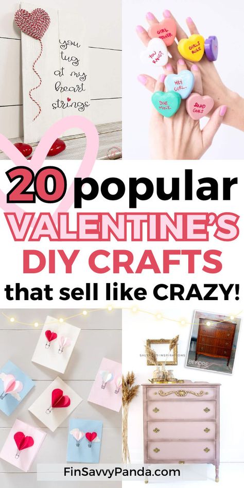 Turn your passion into profit this Valentine's Day with easy DIY crafts! Create and sell popular, creative gifts using affordable Dollar Tree supplies. From charming circuit designs to best-selling items, these crafts are perfect for your Etsy side hustle. Start making money with these delightful, heart-themed creations! Paper Valentine Crafts, Valentine Crafts To Sell, Cricut Valentine Ideas, Diy Valentine's Crafts, Trending Crafts, Adult Valentines, Easy Valentine Crafts, Valentines Day Crafts, Diy Valentine's Day