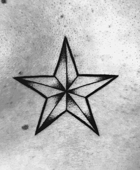 Shaded Star Tattoo, Stipple Star Tattoo, Star Tattoo Sketch, Star Line Work Tattoo, Masculine Star Tattoo, Nautical Star Tattoo, American Trad Tattoo, Star Tattoos For Men, Mom Heart Tattoo