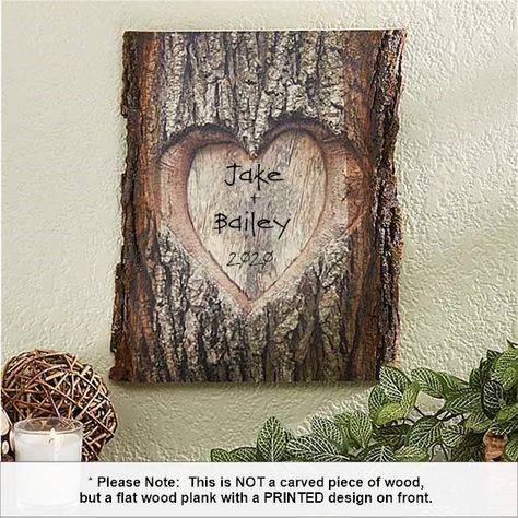 ProductReview | PersonalizationMall.com Surprise Gifts For Him, Rustic Letters, Thoughtful Gifts For Him, Wicker Hearts, Carved Heart, Family Tree Wall, Wood Personalized, Tree Carving, Personalized Wall