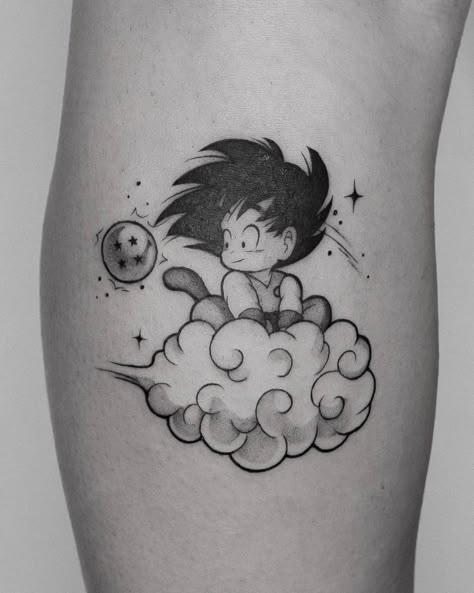 Dragon Ball Z Tattoo Ideas, Dragon Ball Z Tattoo, Tato Irezumi, Japanese Cloud Tattoo, Cloud Tattoo Sleeve, Tatuaje Studio Ghibli, Simple Dragon, Cloud Tattoo Design, Dbz Tattoo