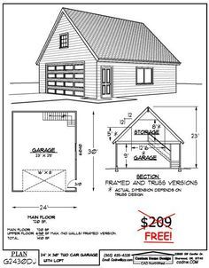 Garage Decor. Want t Diy Garage Plans, Garage Halloween, Two Story Garage, Rv Garage Plans, Garage Shop Plans, Garage Plans With Loft, Garage Plans Detached, Garage Workshop Plans, Plan Garage