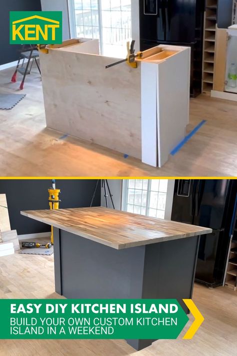 Kitchen Island How To Build, Diy Kitchen Island With Stove And Oven, 3x4 Kitchen Island, Kitchen Island Hacks Diy, Diy Island With Dishwasher, Home Made Kitchen Island, Add On To Kitchen Island, Diy Marble Kitchen Island, Diy Kitchen Island With Dishwasher