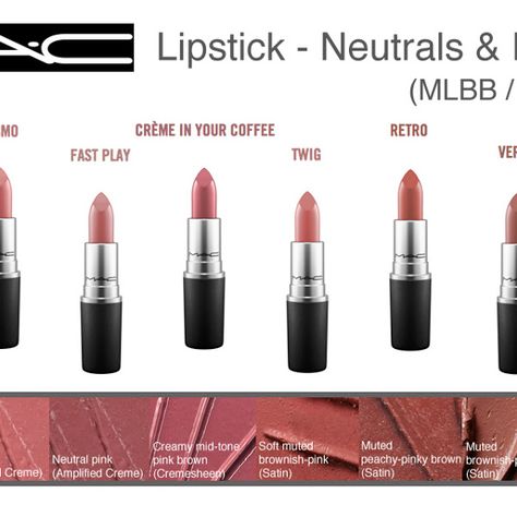 Mac Touch Lipstick, Mac Lipsticks For Medium Skin, Neutral Pink Lipstick, Brown Mac Lipstick, Pink Brown Lipstick, Most Popular Mac Lipsticks, Mauve Matte Lipstick, Popular Mac Lipsticks, Pink Lipstick Mac