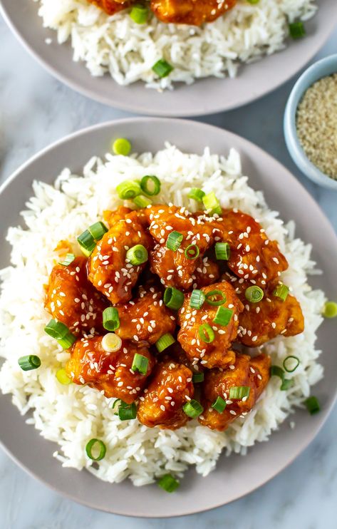 Mandarin Chicken {Super Crispy!} - The Girl on Bloor Trader Joes Mandarin Chicken, Chicken Salad Recipe With Mandarin Oranges, 12 Tomatoes Mandarin Orange Chicken Salad, Manderine Orange Chicken, Mandarin Chicken, Mandarin Garnet, Asian Flavors, Chicken