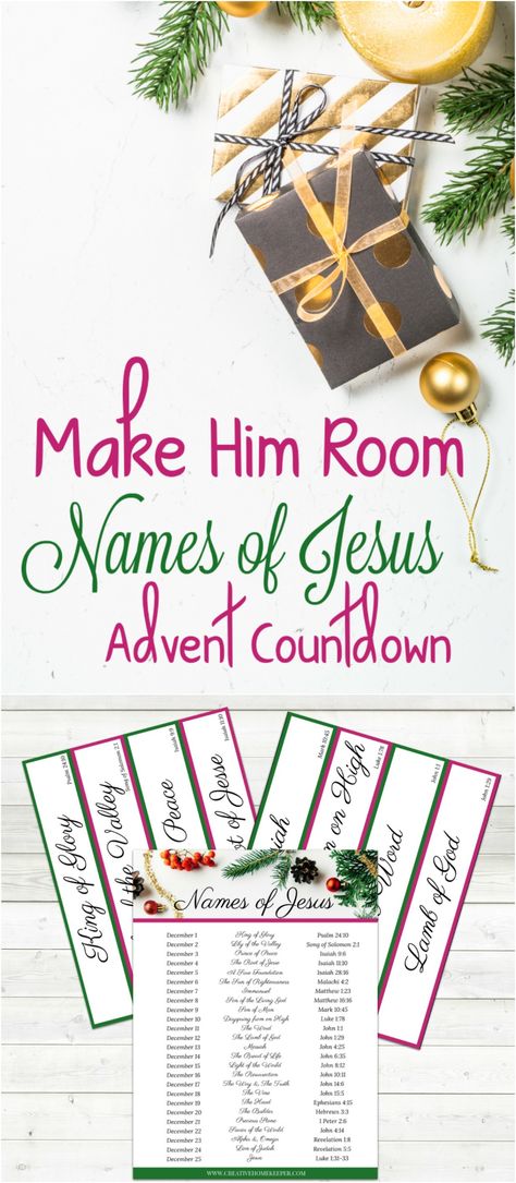 Advent Family Activities, Names Of Jesus Advent, The Names Of Jesus, Jesus Printable, December Writing, Christmas Writing, Christ Centered Christmas, Names Of Christ, Scripture Writing