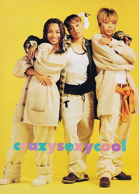 Tlc Fashion 90s Outfit, Tlc Photoshoot, Tlc Outfits 90s, Tlc Aesthetic, Tlc Fashion, Tlc Outfits, Tlc Group, 2000s Memories, Black 90s Fashion