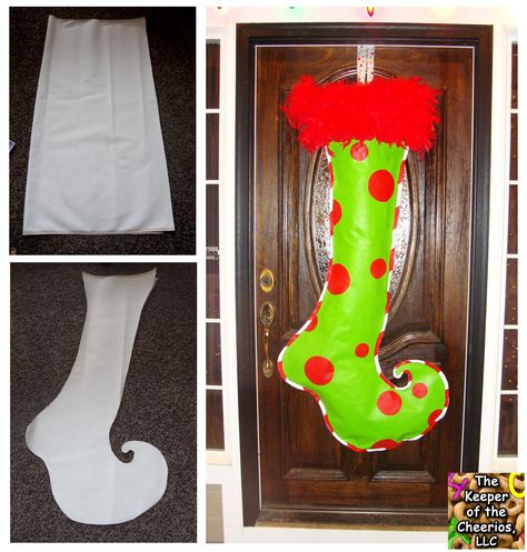 Dr Seuss Stocking Wreath | Who Ville Decorations Christmas Ideas, Grinch Decorations, Grinch Christmas Tree, Whoville Christmas, Grinch Christmas Party, Dr Suess, Grinch Christmas Decorations, Grinch Stole Christmas, Office Christmas