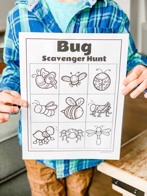 Bug Hunt Preschool, Insect Scavenger Hunt, Bug Scavenger Hunt, Bug Hunt Activities, Insect Scavenger Hunt Free Printable, Kindergarten Scavenger Hunt, Bug Scavenger Hunt Free Printable, Bug Hunt Printable, Bug Games For Kids