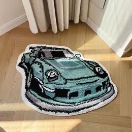 Cartoon Car Shaped Floor Mat, 1 Count Entrance Non-slip Tufting Rug, Decorative Carpet for Home Living Furniture Room Bedroom, Cozy Bedroom Accessories #affiliate
 #ad #rug #mat #car #gaming #mens #gift Garage Mats, Bedroom Mats, Office Mat, Dorm Accessories, Laundry Mat, Course Automobile, Kilim Pattern, Geometric Carpet, Room Accessories