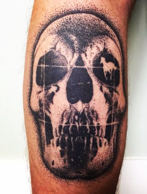 Amazing tattoo - Deftones skull from their self-titled album paired with White Pony Deftones Self Titled Album Cover, Citizen Band Tattoo, Ohms Tattoo Deftones, Darkthrone Tattoo, White Pony Tattoo, Deftones Tattoo Ideas, Deftones Tattoos, Simple Skull Tattoo, Album Tattoos