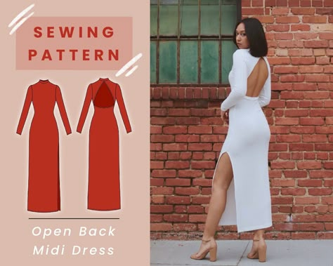 Open Back Midi Dress, Sewing Projects Clothes, Guy Laroche, Couture Mode, Sewing Design, Diy Sewing Clothes, How To Make Clothes, Clothes Sewing, Clothes Sewing Patterns