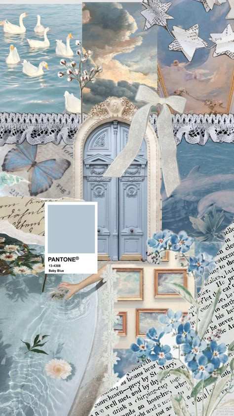 #blue #babyblue #coquette #moodboard Coquette Moodboard, Coquette Blue, Blue Coquette, Baby Blue Wallpaper, Everything Is Blue, Cute Blue Wallpaper, Kind Of Blue, Wallpaper Iphone Summer, Color Collage