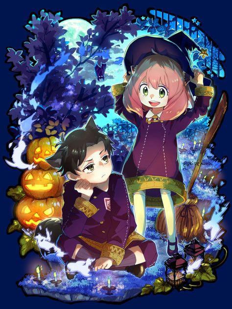 Spy X Family Halloween, Anya Forger Damian, Damian Desmond, Anime Flower, Anime Halloween, Anya Forger, Spy Family, Puella Magi Madoka Magica, Spy X Family