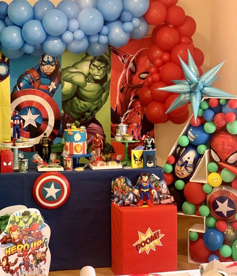 Avengers Backdrop, 30th Birthday Background, Avengers Birthday Decorations, Avengers Theme Birthday, Avengers Party Decorations, Superhero Balloons, Star Backdrop, Avengers Birthday Party Decorations, Avengers Birthday Party