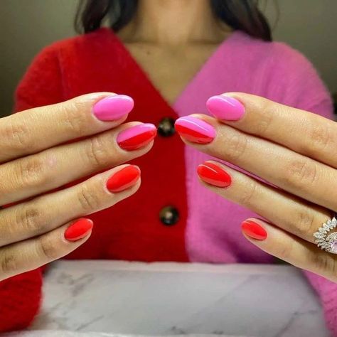 Valentine Day Nails, Pink Nail, A Woman, Nail Polish, Nail Art, Valentines, Tools, Nails, Red