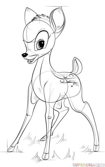 Bambi Drawing, Bugs Drawing, Deer Drawing, Character Design Tutorial, Drawing Tutorials For Kids, Drawing Cartoon Characters, Fairy Pictures, Step Drawing, Drawing Tutorials