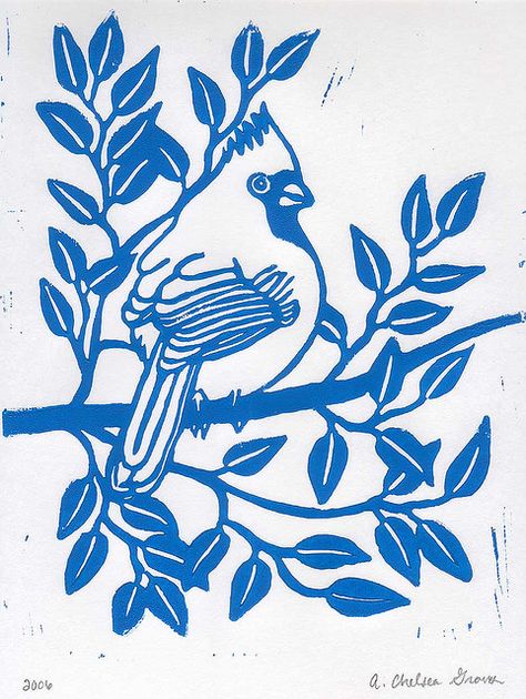 Plump Cardinal Linocut Print by foftychel, via Flickr Photos Of Art, Lino Design, Cardinal Print, Blue Bird Art, Vintage Holiday Cards, Nature Leaves, Linoleum Print, Lino Art, Art Basics