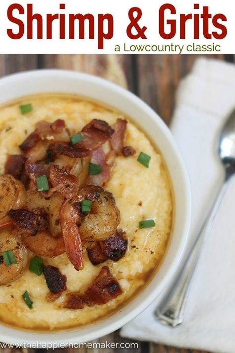 What Goes With Shrimp, Bacon Shrimp, Shrimp Grits Recipe, Shrimp N Grits Recipe, Charleston Style, Grits Recipe, Shrimp Grits, Shrimp And Grits, Shrimp N Grits