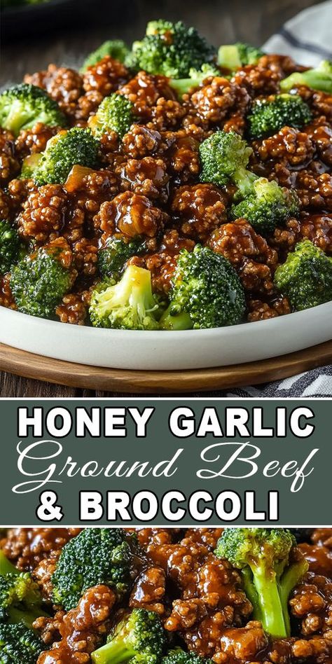 🍯🥦 Quick, easy, and oh-so-delicious! This honey garlic ground beef and broccoli stir-fry is a family favorite. Ready in just 20 minutes, it’s perfect for busy weeknights. Pin this now for dinner inspiration! 🍴✨ #StirFryRecipe #GroundBeefRecipes #HealthyDinner #EasyMeals #OnePanDinner Hoisin Ground Beef, Broccoli Based Dinner, Recipes With Ground Beef And Broccoli, Ground Pork And Broccoli Recipes, Healthy Ground Beef And Broccoli, Beef And Broccoli Stir Fry Healthy, Beef And Broccoli With Ground Beef, Ground Beef Rice And Broccoli, Ground Beef And Broccoli Recipe