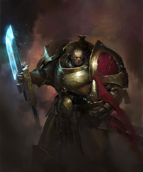 Custodian by Mykyta Vasilchuk (Nikita Vasilchuk | meduzartist | Mykyta Vasylchuk) - 40K Gallery Warhammer Marine, Legio Custodes, Sisters Of Silence, Adeptus Custodes, 40k Artwork, Lotr Art, Warhammer 40k Art, Warhammer 30k, Gallery Artwork