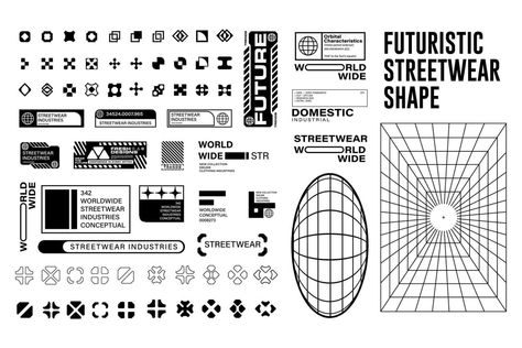 Futuristic streetwear cyberpunk shape element technology graphic design template Cyberpunk Template, Cyberpunk Vector, Technology Graphic Design, Futuristic Streetwear, Technology Graphic, Streetwear Cyberpunk, Utilitarian Design, Logo Banners, Cityscape Photos