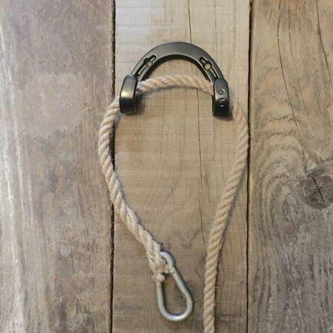 Small Tack Room Organization, Horse Reins, Tack Room Organization, Dog Leash Hook, Horse Reining, Black Smithing, Horse Ideas, Home Organizer, Lead Rope