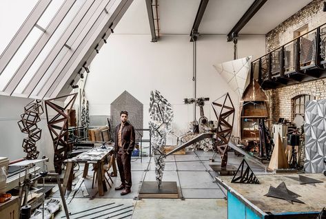 Conrad Shawcross, Studio House, Bg Design, Weathering Steel, Mechanical Art, New York Studio, Metal Bending, Liverpool Street, 20 Century